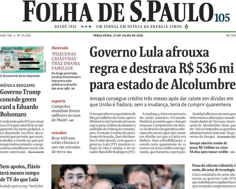 Capas dos jornais de hoje; confira as noítcias mais importantes do Brasil