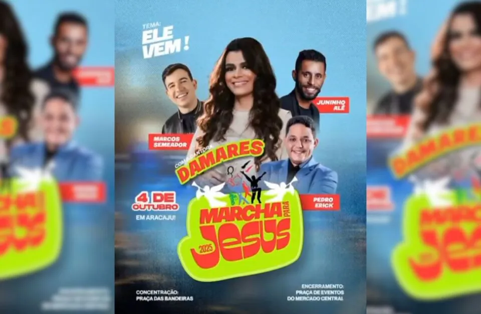 Aracaju recebe Marcha para Jesus 2025 no dia 4 de outubro