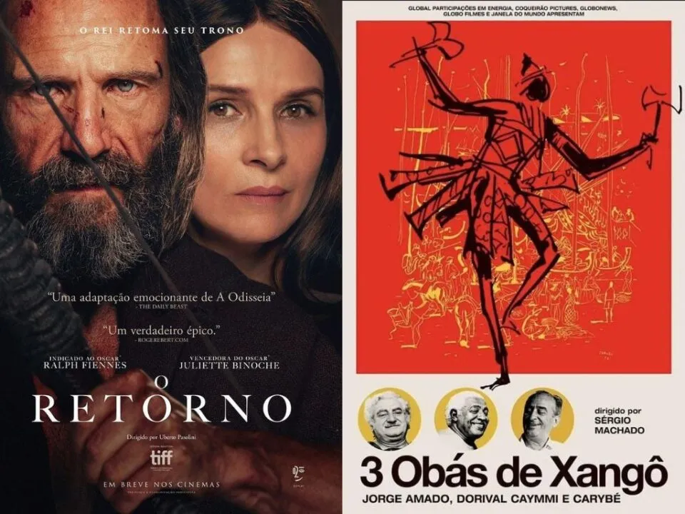 Cartaz dos filmes “O Retorno” “3 Obás de Xangô”