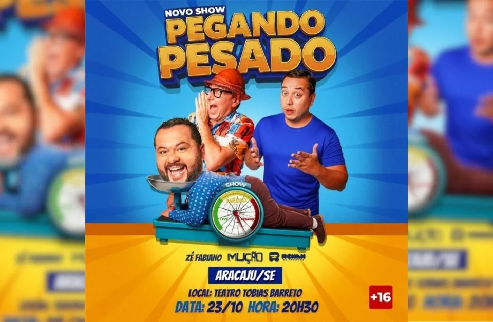 Espetáculo ‘Pegando Pesado’ chega ao Teatro Tobias Barreto no dia 23 de outubro