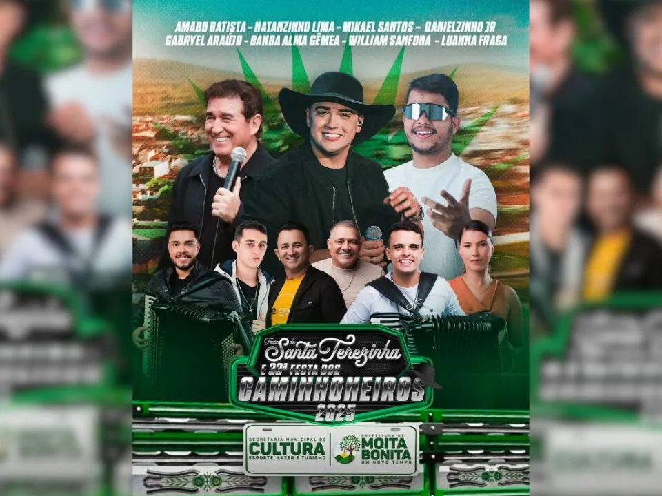 Festa de Santa Terezinha e Festa dos Caminhoneiros em Moita Bonita: confira a programação