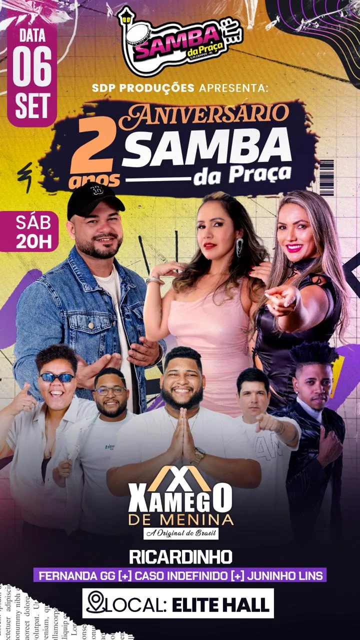 Projeto “Samba da Praça” celebra 2 anos com grande festa em São Miguel dos Campos.