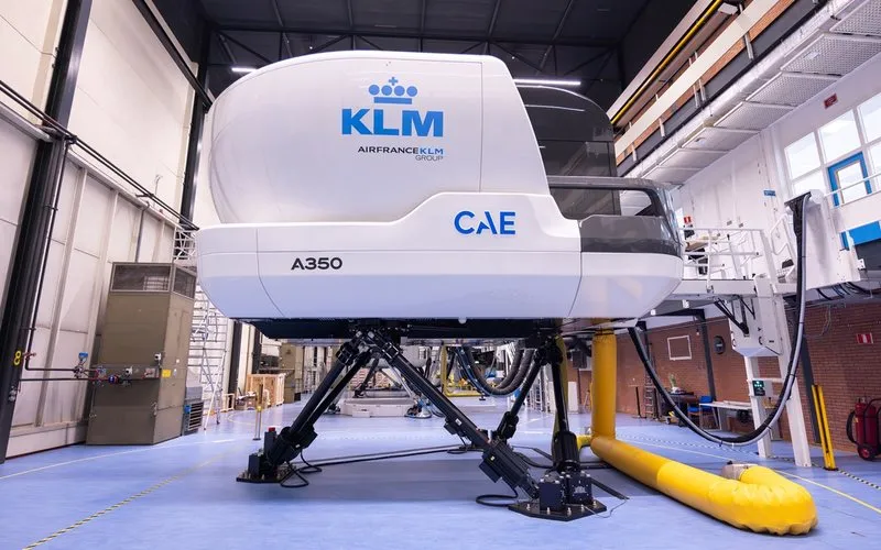 Simulador do novo Airbus A350 da KLM entra em operação