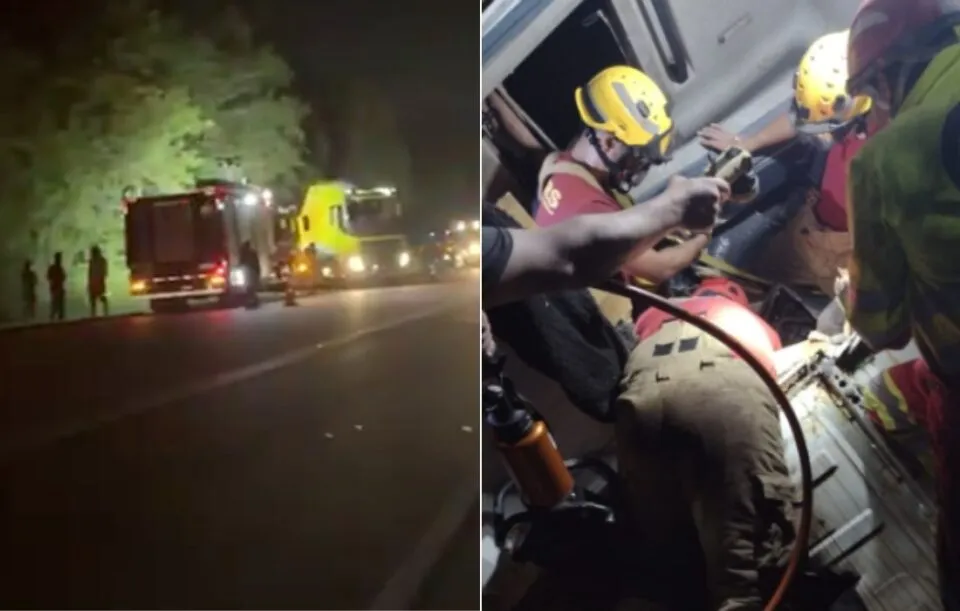 vítimas são salvas de carreta que caiu em área isolada no RS