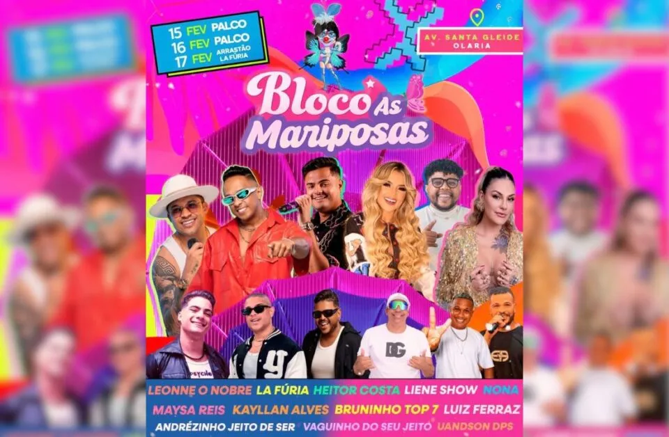 Bloco As Mariposas anima o Carnaval da Avenida Santa Gleide; confira a programação
