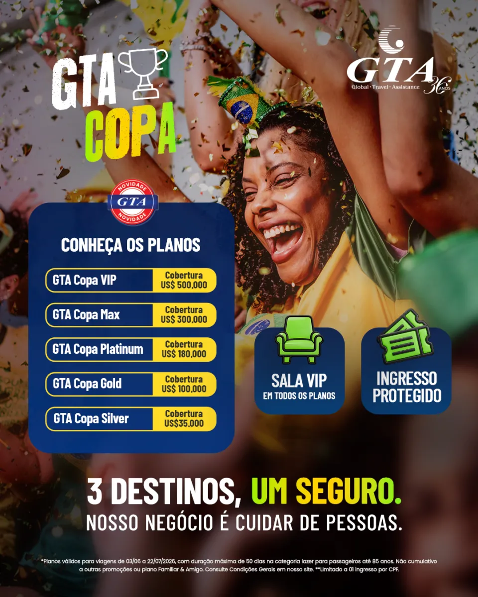 GTA lança seguro viagem especial para a Copa do Mundo de 2026