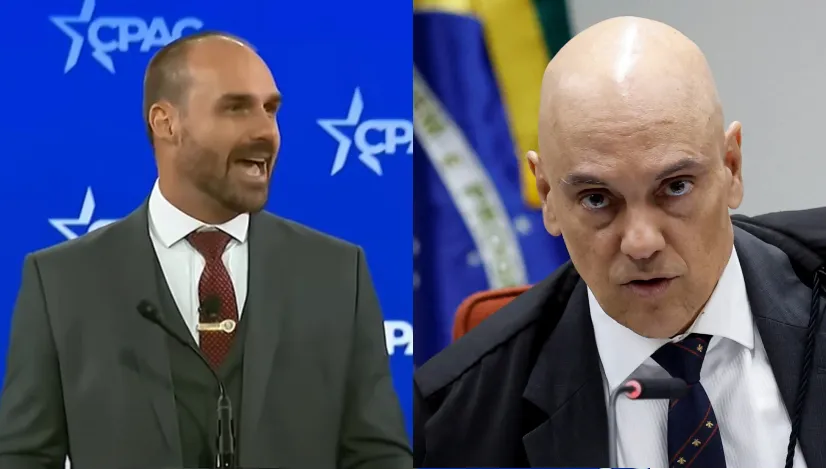Eduardo Bolsonaro diz que Moraes bloqueou contas dele e da mulher e cita perseguição
