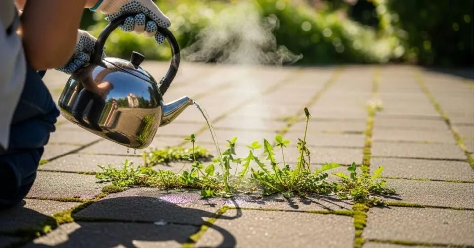 Esqueça os produtos químicos e o vinagre! Todas as ervas daninhas desaparecerão das pedras de pavimentação em 3 dias com este truque barato