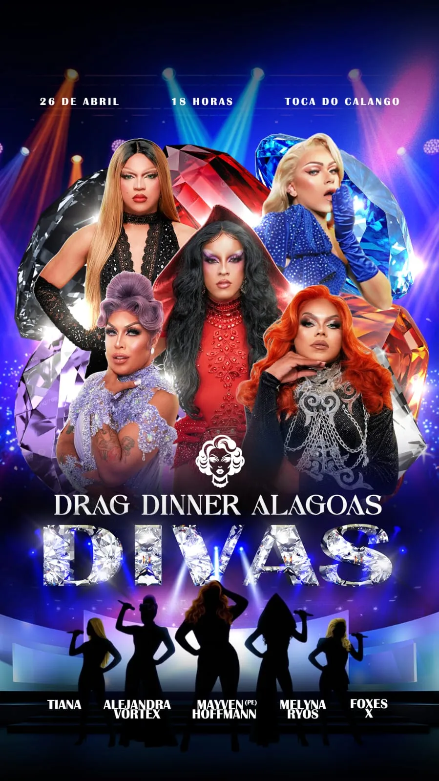 Drag Dinner Alagoas celebra divas pop em noite de glamour em Maceió