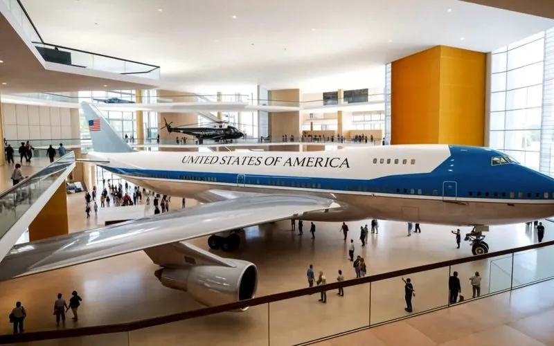Trump prevê Air Force One no lobby de sua biblioteca presidencial