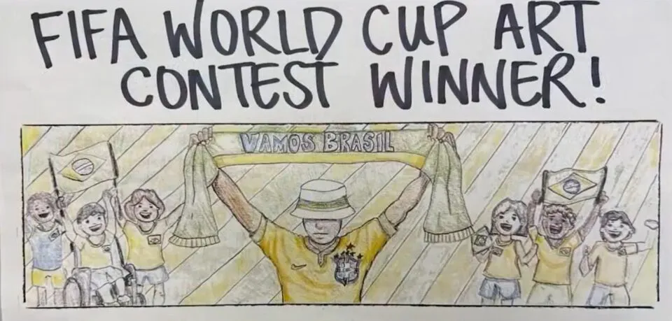 Arte de estudante brasileiro vence concurso da Fifa e vai decorar ônibus da seleção