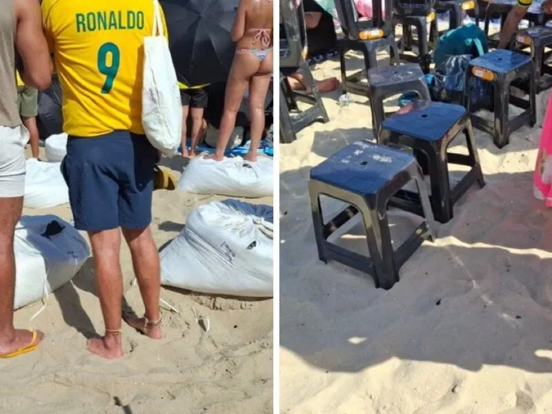 Camarote nas alturas: banquinhos, aparelhos de ginástica e árvores, vale tudo para ver Shakira
