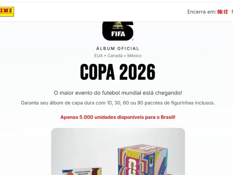 Panini denuncia golpe de site que tenta vender álbum da Copa com até 85% de desconto