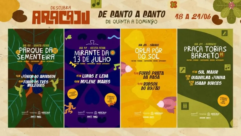Descubra Aracaju leva música, gastronomia e cultura a 4 pontos da capital neste fim de semana