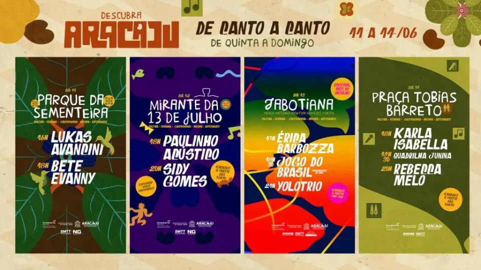 Descubra Aracaju movimenta capital com programação cultural em 4 regiões da capital