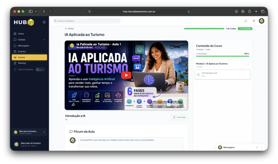 Perdeu a aula? HUB ME disponibiliza vídeo do curso “IA Aplicada ao Turismo”; saiba como assistir
