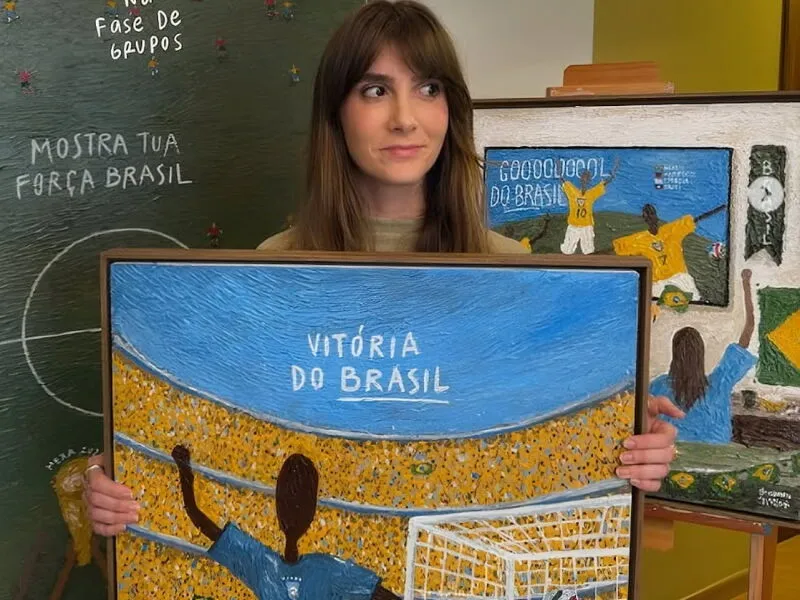 Artista viraliza ao prever detalhes das partidas da Seleção Brasileira em suas pinturas; veja