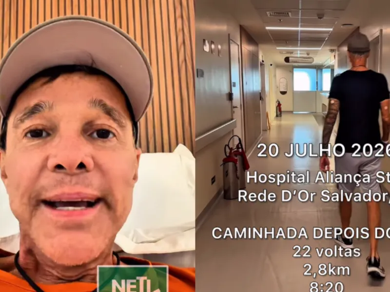 Internado, cantor Netinho atualiza estado de saúde e mostra caminhada em hospital
