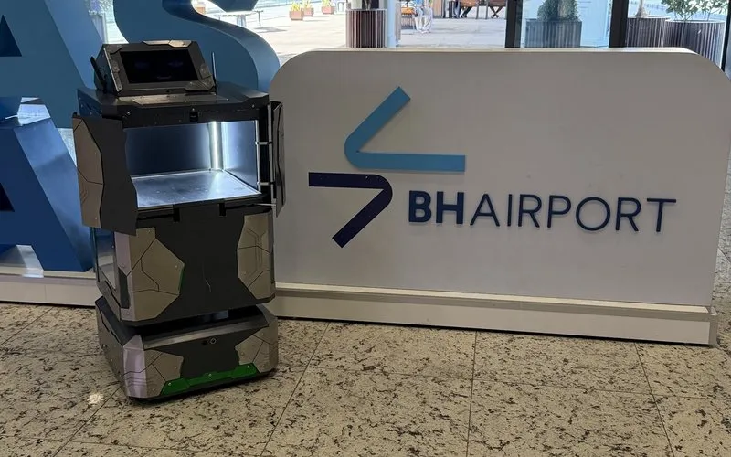 Robô autônomo faz serviço inédito no aeroporto de Confins