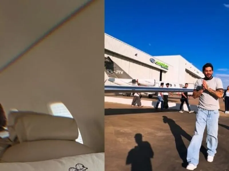 Zé Felipe decora novo jatinho com ilustração de Virginia e dos filhos