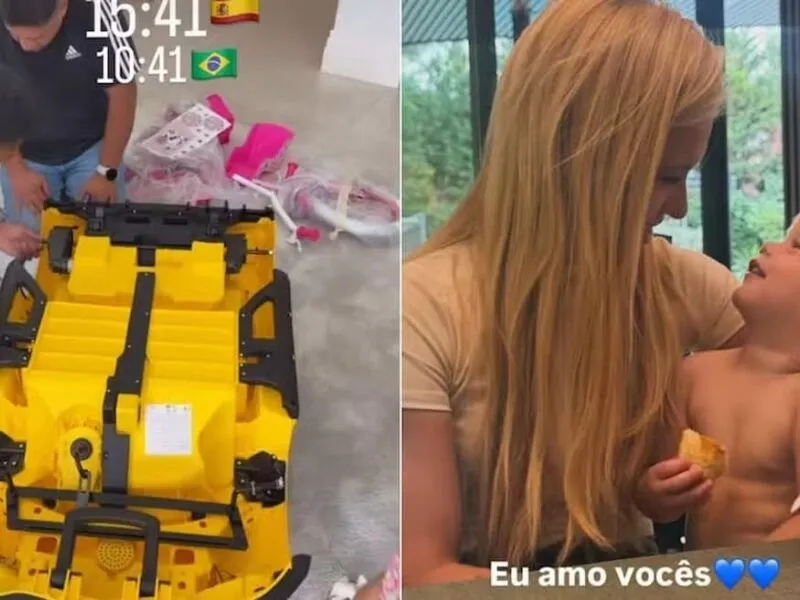 Com Virginia Fonseca e filhos em Madri, mansão de Vini Jr vira brinquedoteca: ‘Festinha da uva’