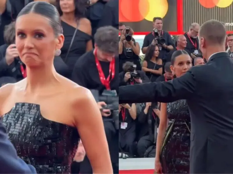Nina Dobrev é interrompida por segurança no tapete vermelho do Festival de Veneza