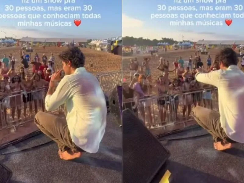 Nilson Neto faz show para cerca de 30 pessoas e comenta calor de 37°C: “Tem que ser a mesma entrega”