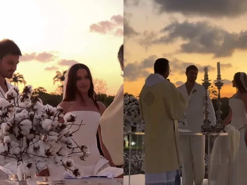 Juliette e Kaique Cerveny se casam no Instituto Ricardo Brennand, no Recife