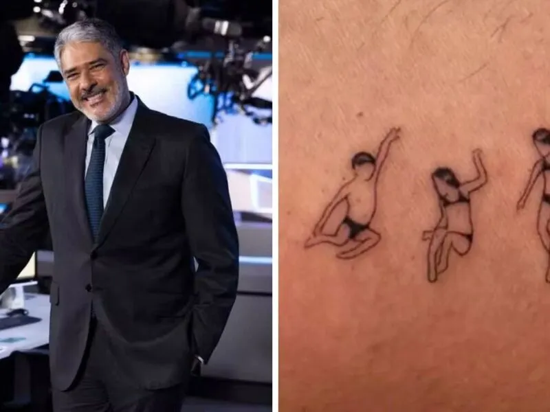 William Bonner faz primeira tatuagem em homenagem aos filhos trigêmeos
